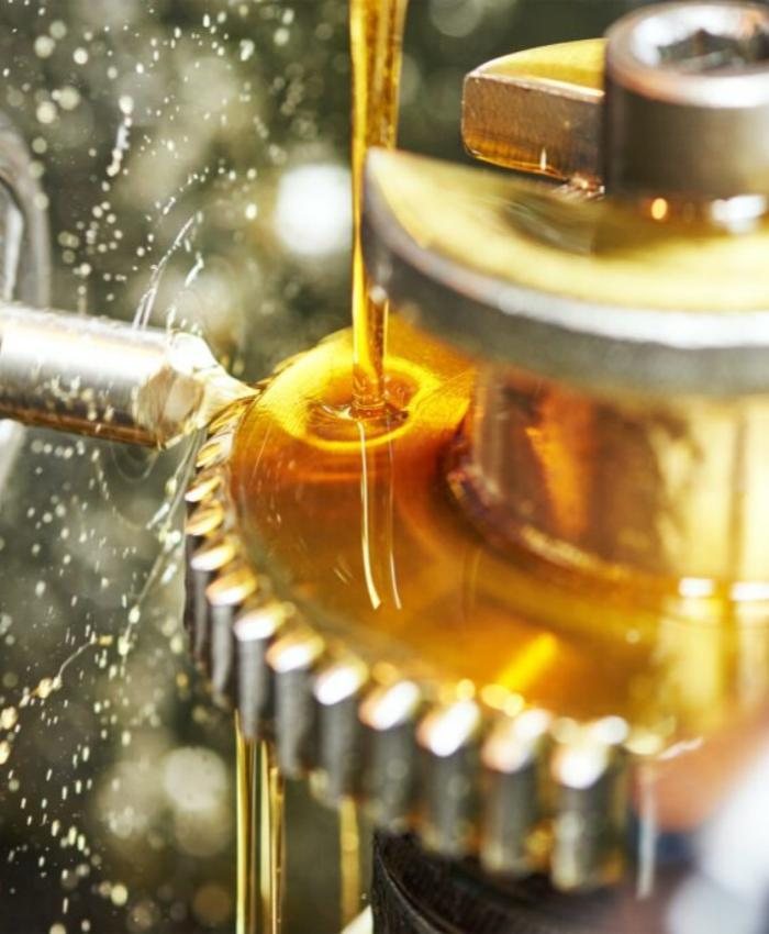 Gear cleaned of oil by laser