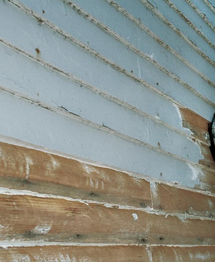 Paint stripped from wooden boards by laser