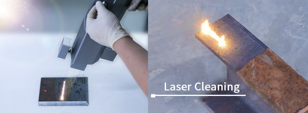 Laser removing a coating from a sample part