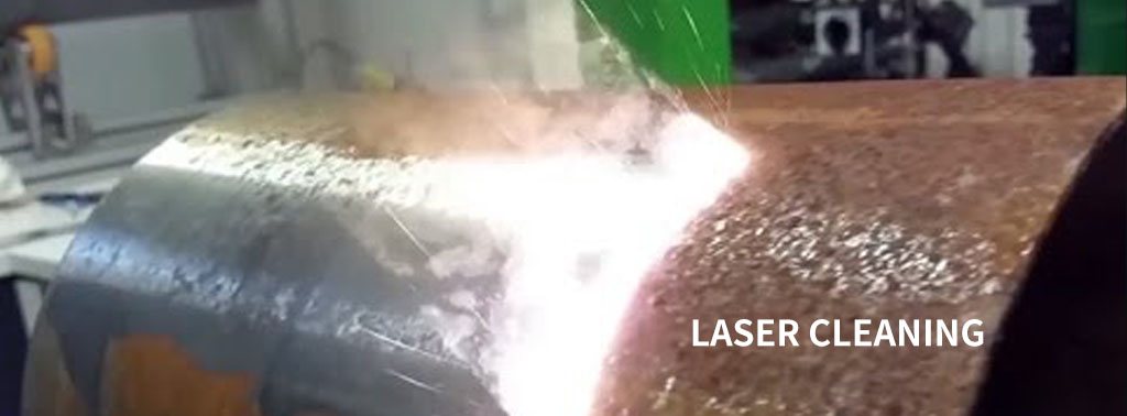 Laser cleaning rusty steel sheet