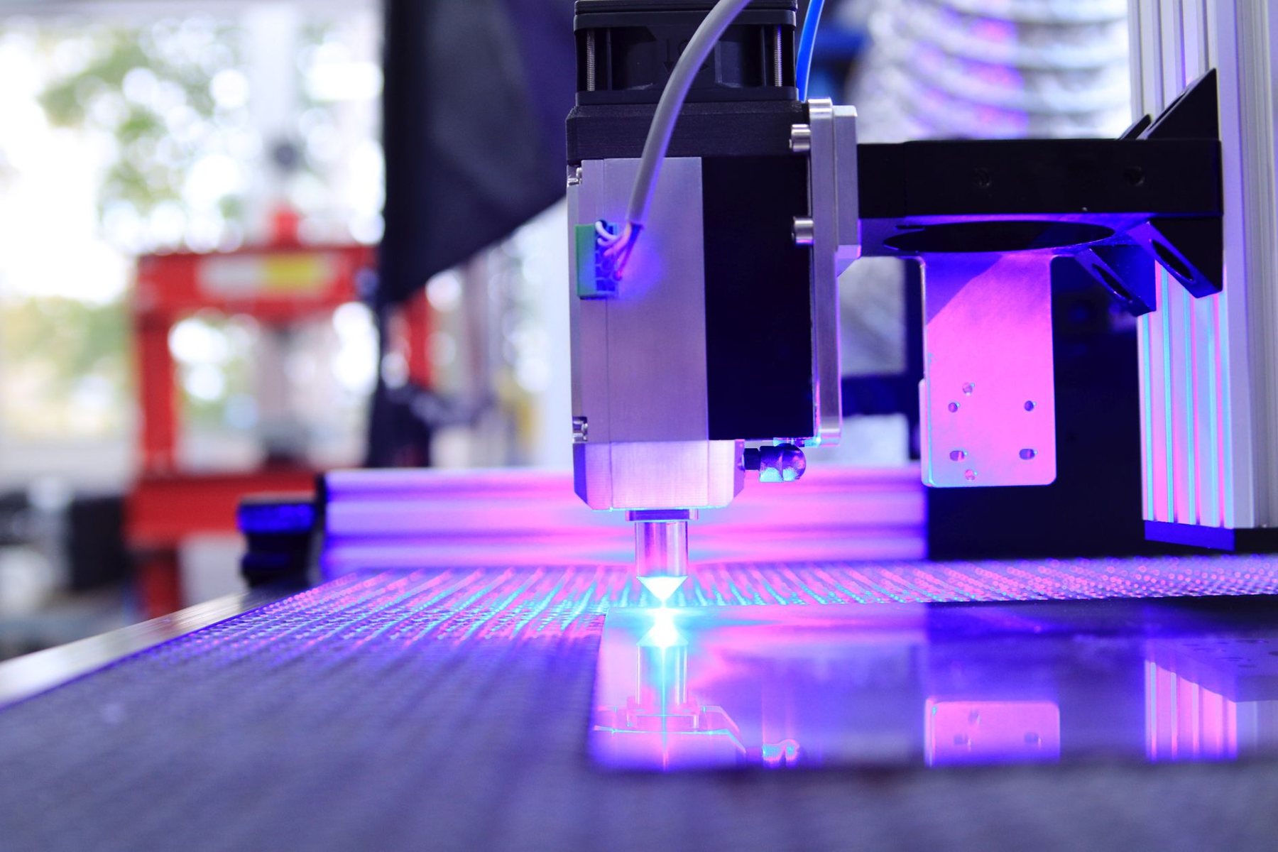 Industrial laser system in operation